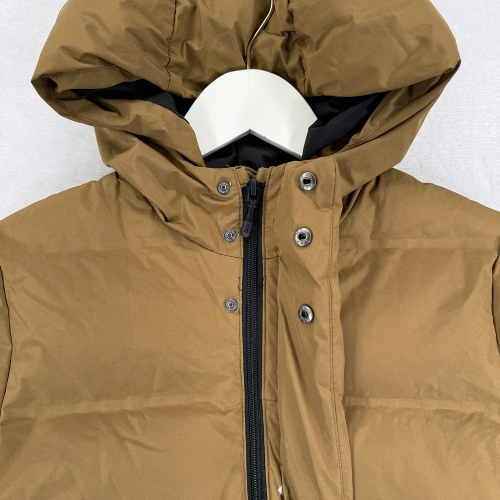 Zara Kids Brown Longline Hooded Down Puffer Coat Jacket‎ Size 8 READ